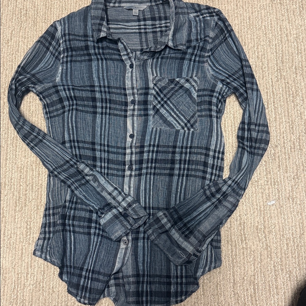 Lucky Brand Blue Plaid Button Down Shirt